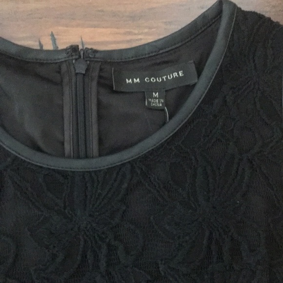 Black Lace Peplum Dress - Picture 3 of 5